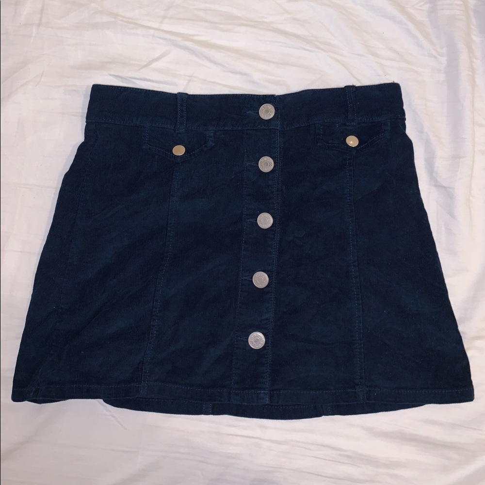BDG Navy Corduroy Skirt